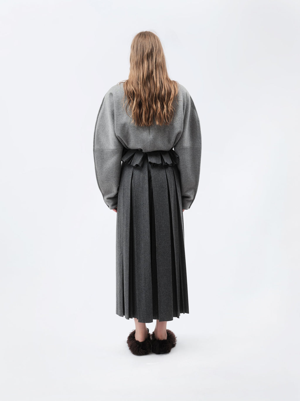 Pleated skirt in flannel