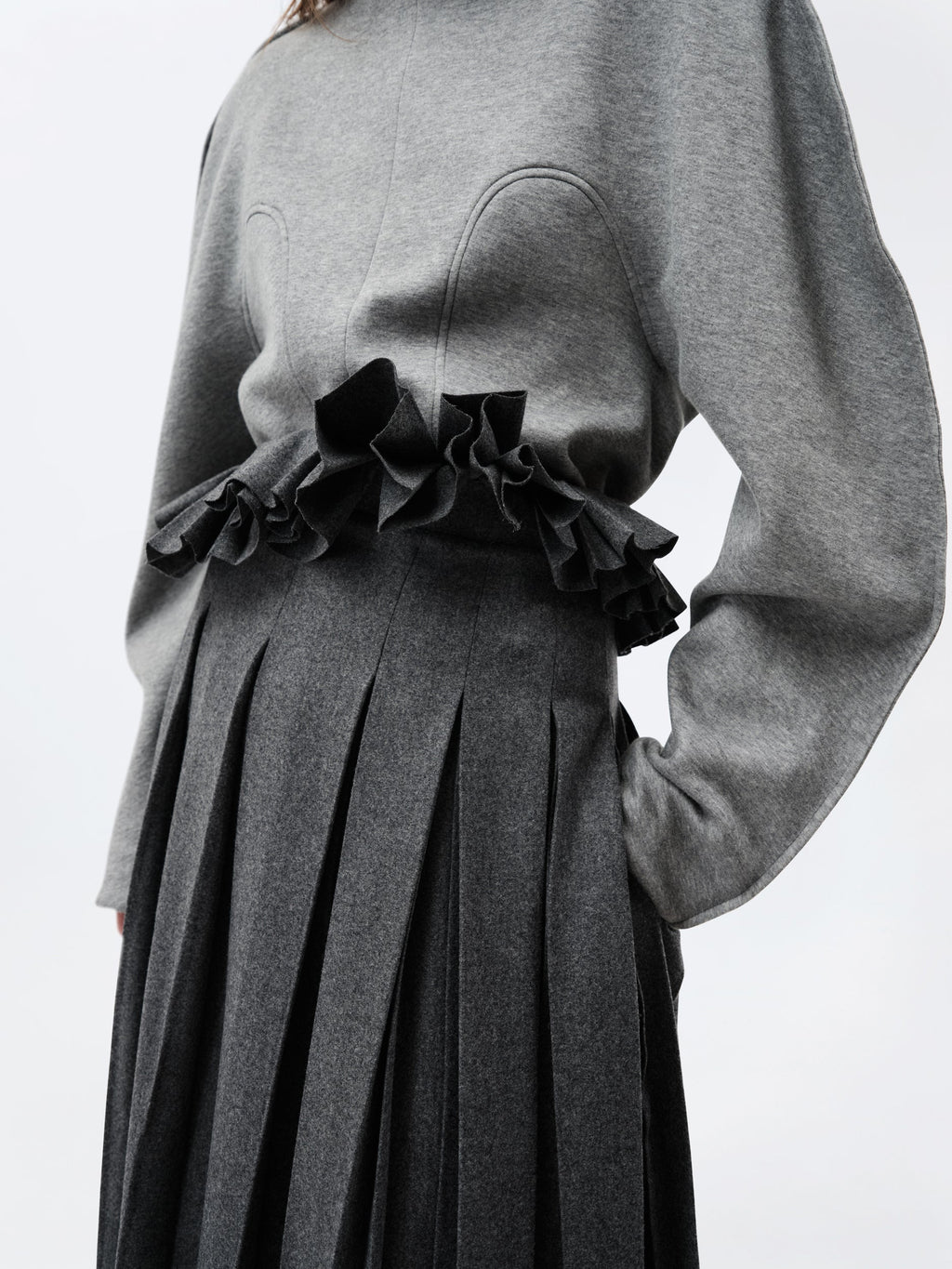 Pleated skirt in flannel