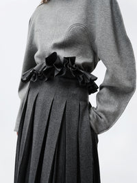 Pleated skirt in flannel