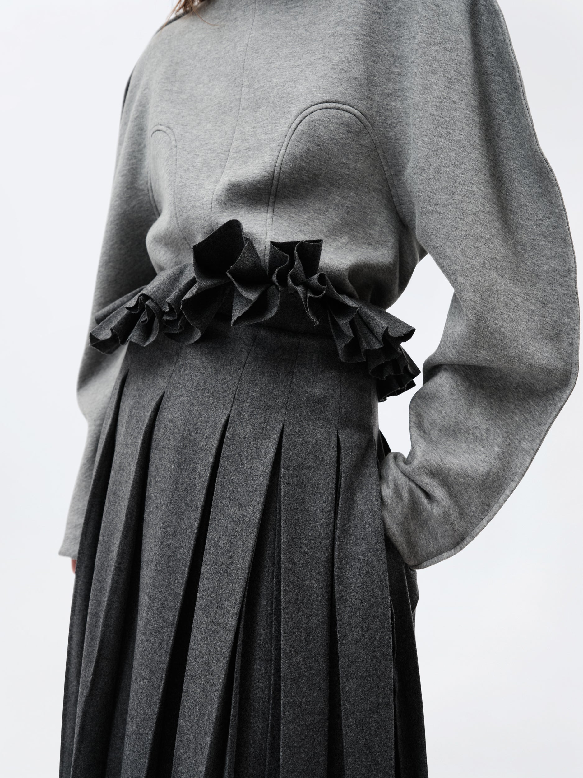 Pleated skirt in flannel