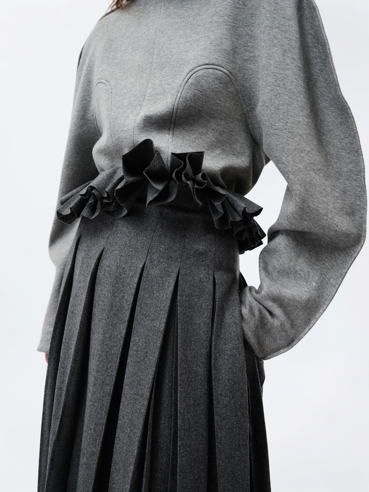 Pleated skirt in flannel