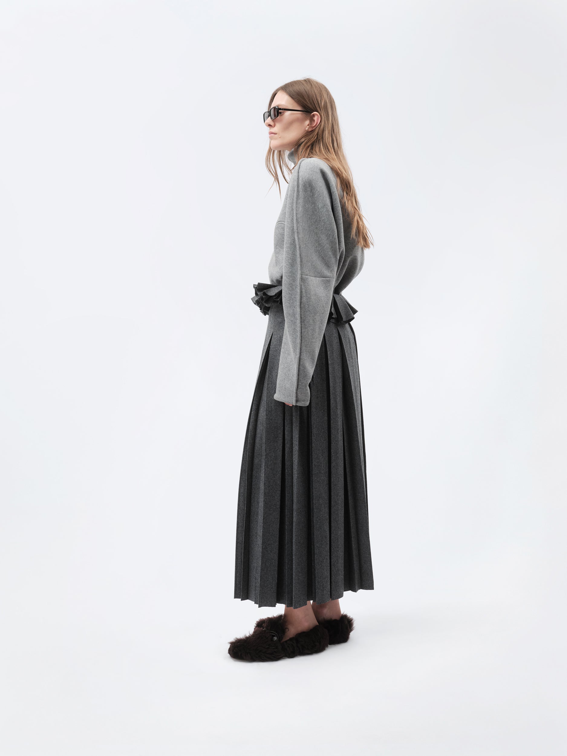 Pleated skirt in flannel