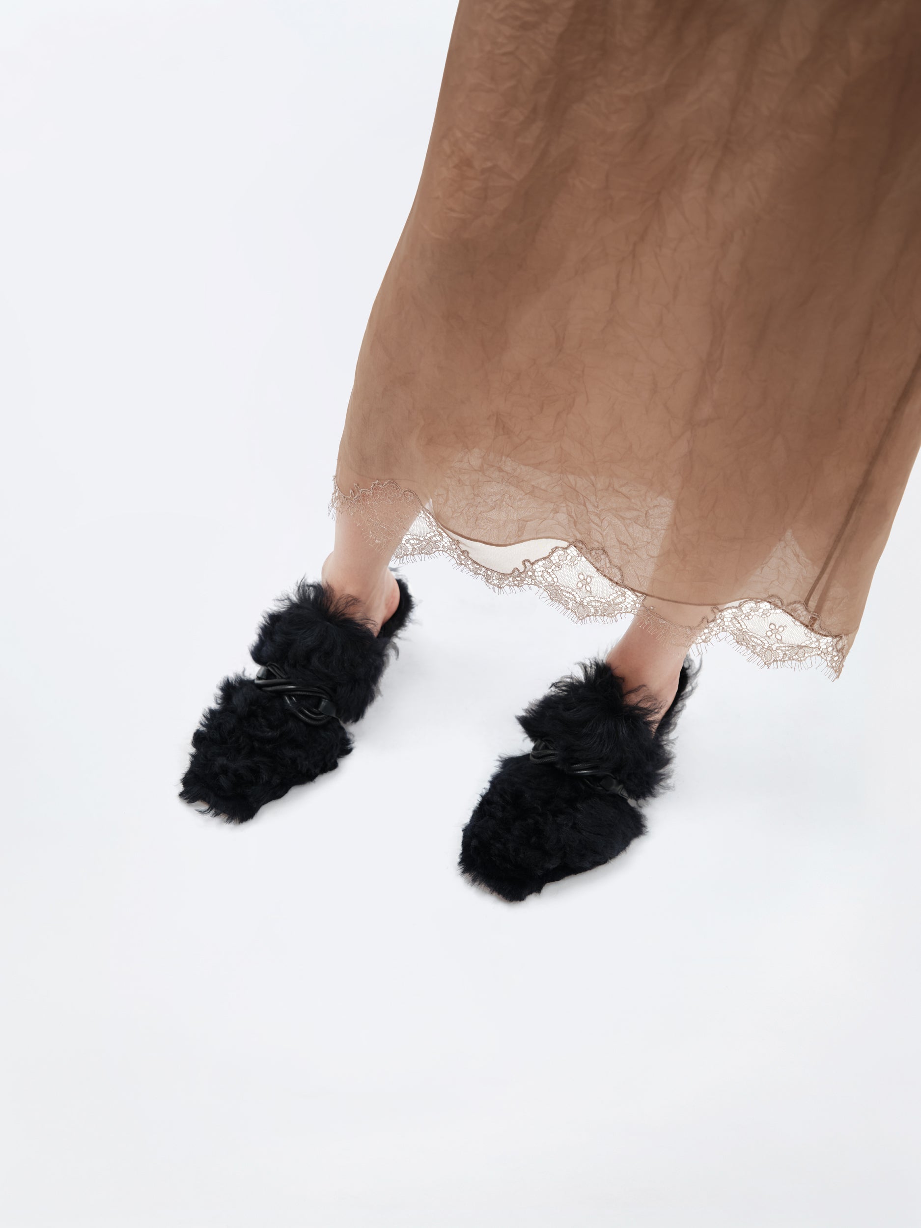 Sheer lingerie skirt in silk organza