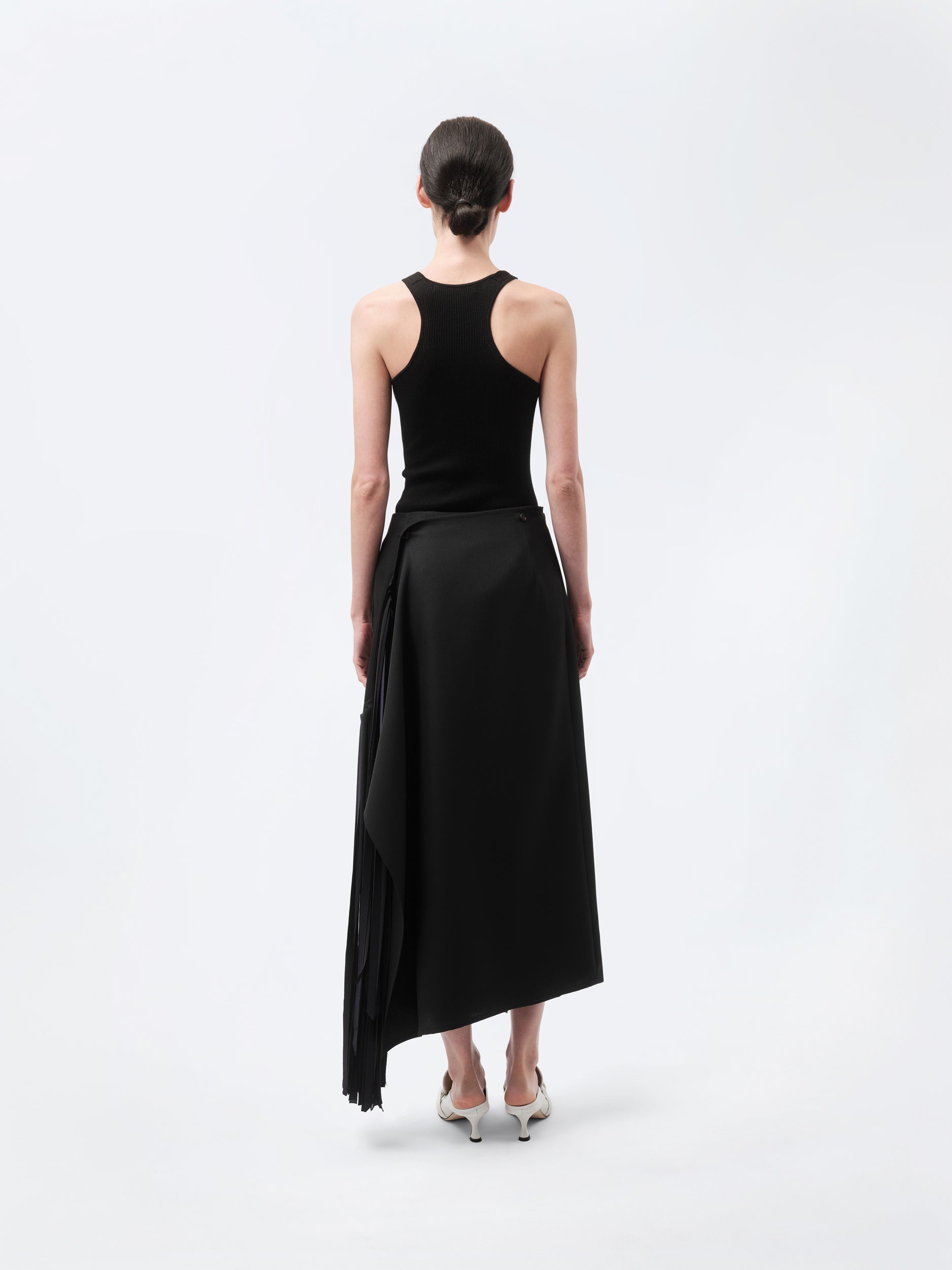 Ribbon skirt in grain de poudre