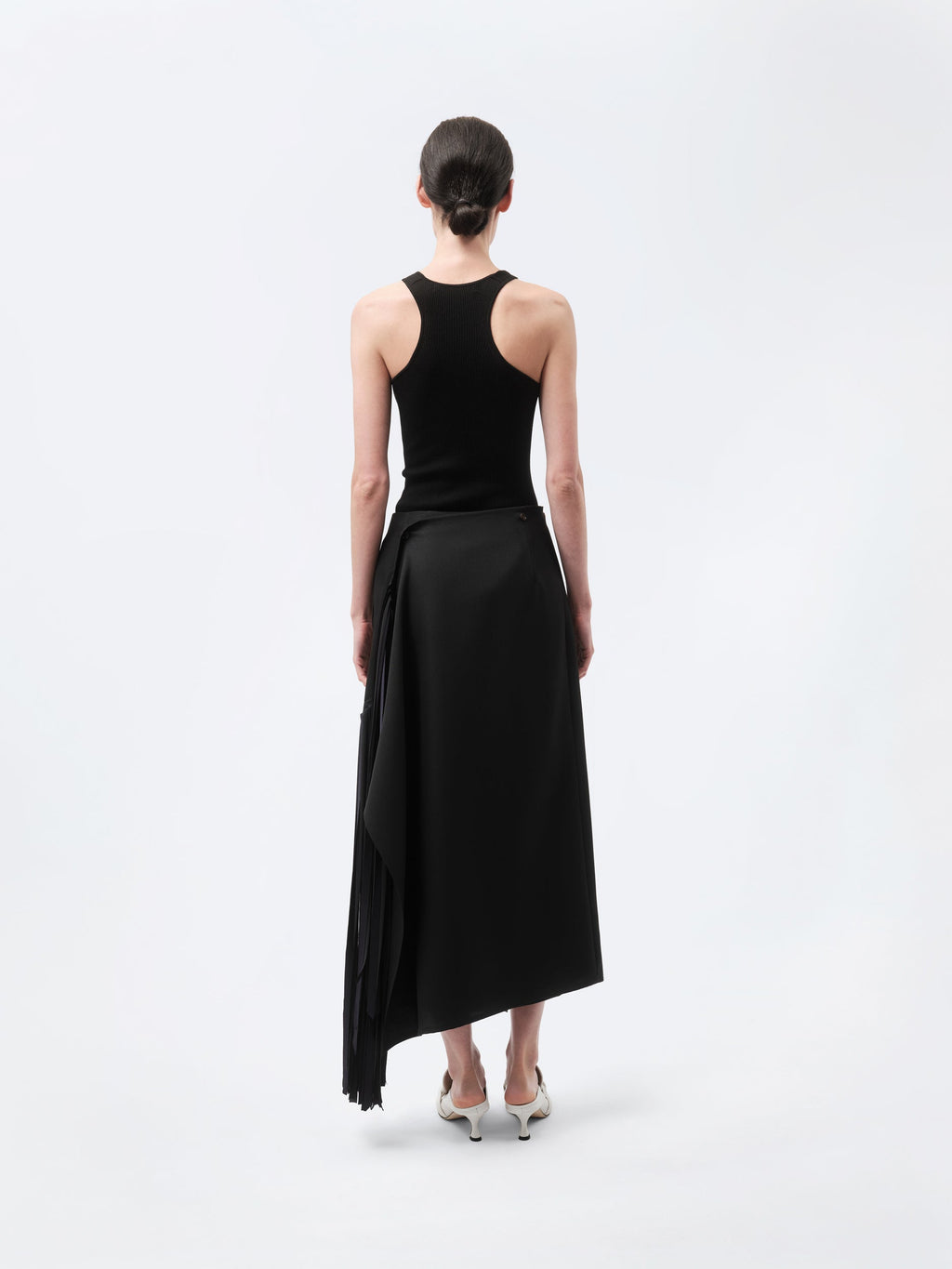 Ribbon skirt in grain de poudre