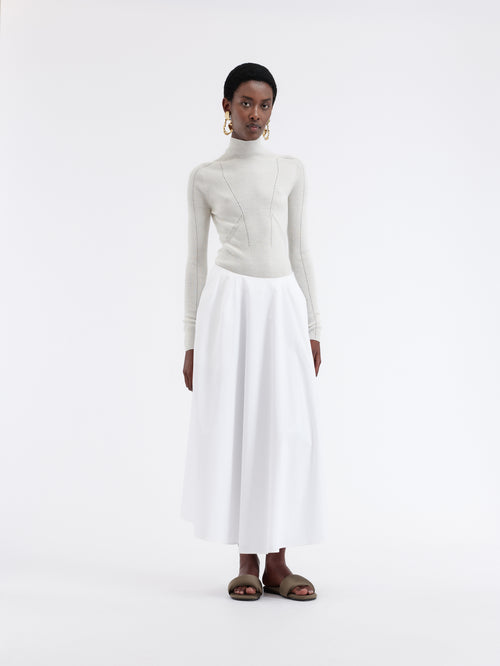 Ribbed turtleneck jumper in merino rib