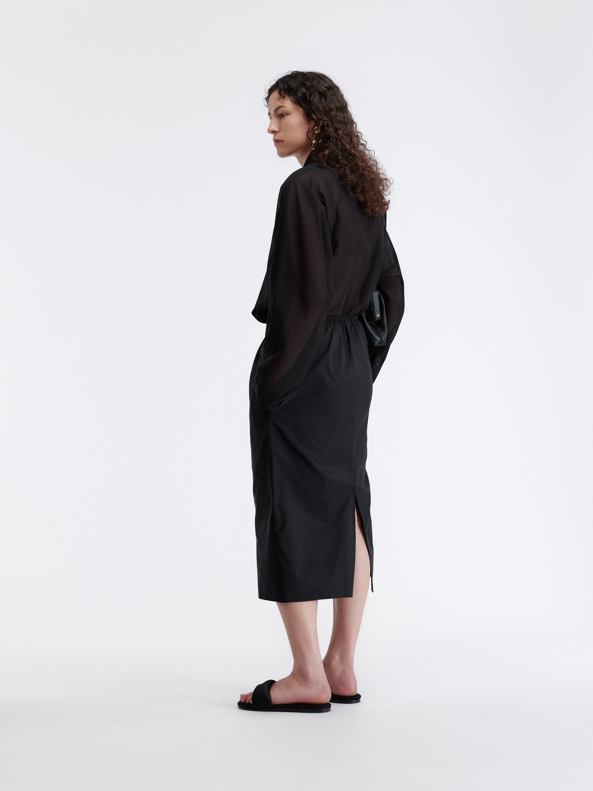 Pull-on skirt in sport taffeta