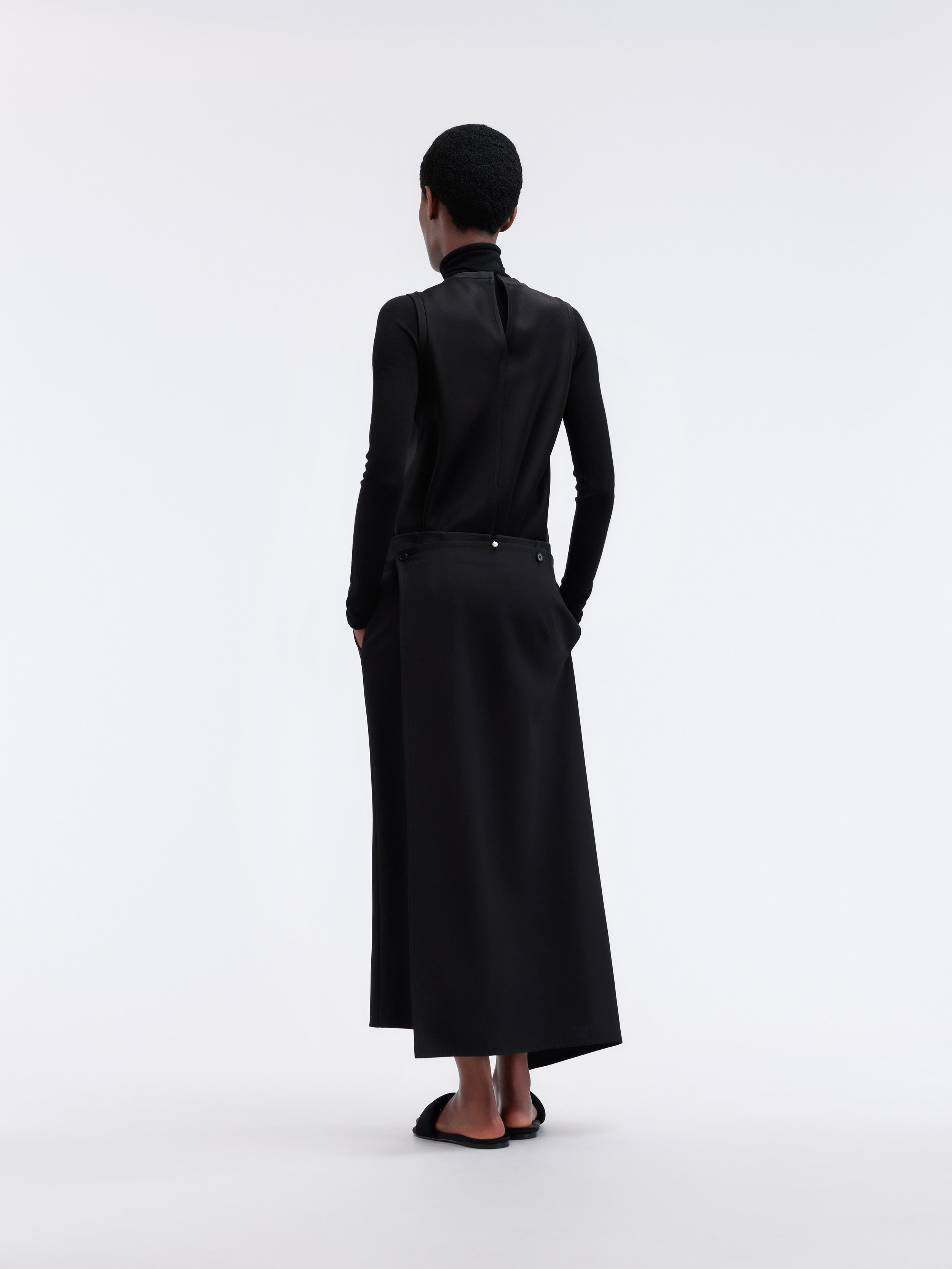 Layered skirt in double satin