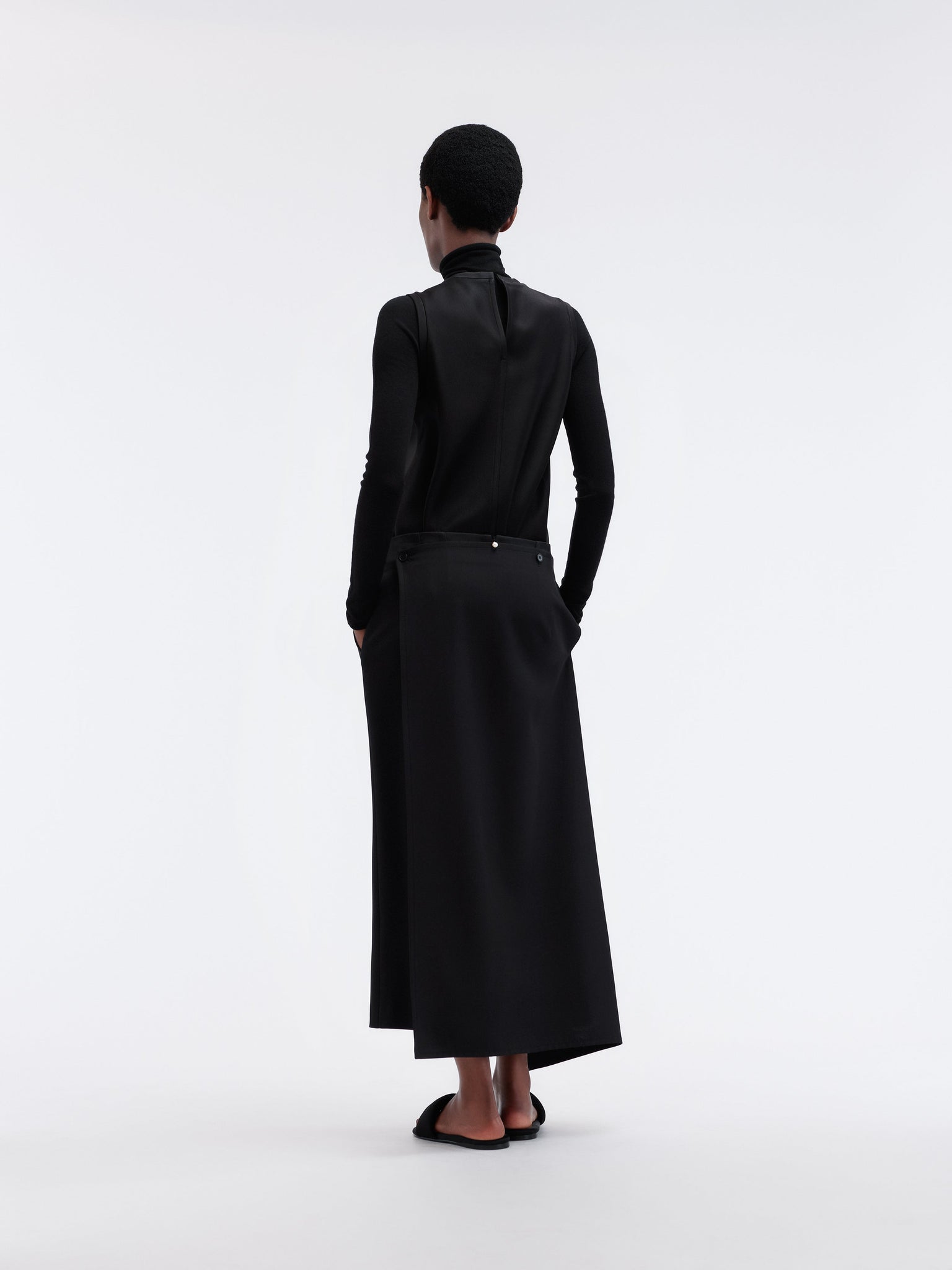 Jupe portefeuille en double satin