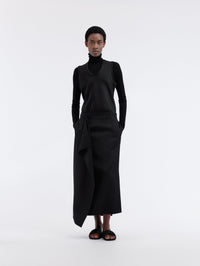 Layered skirt in double satin