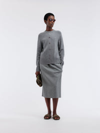 Pull-on skirt in cashmere cotton jersey