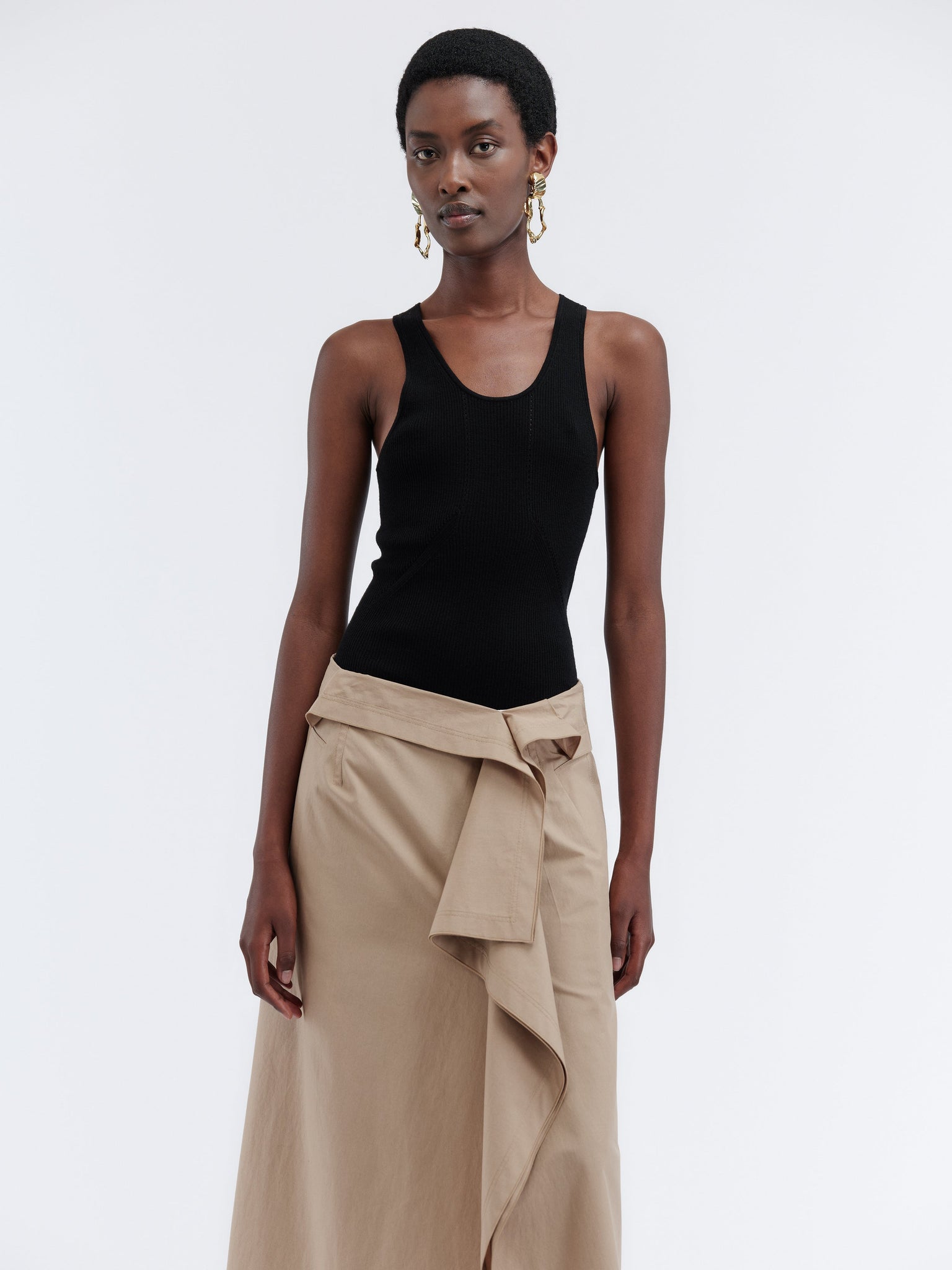 Waterfall skirt in light cotton poplin