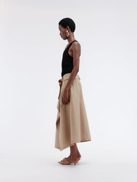 Jupe drapée en popeline de coton légère