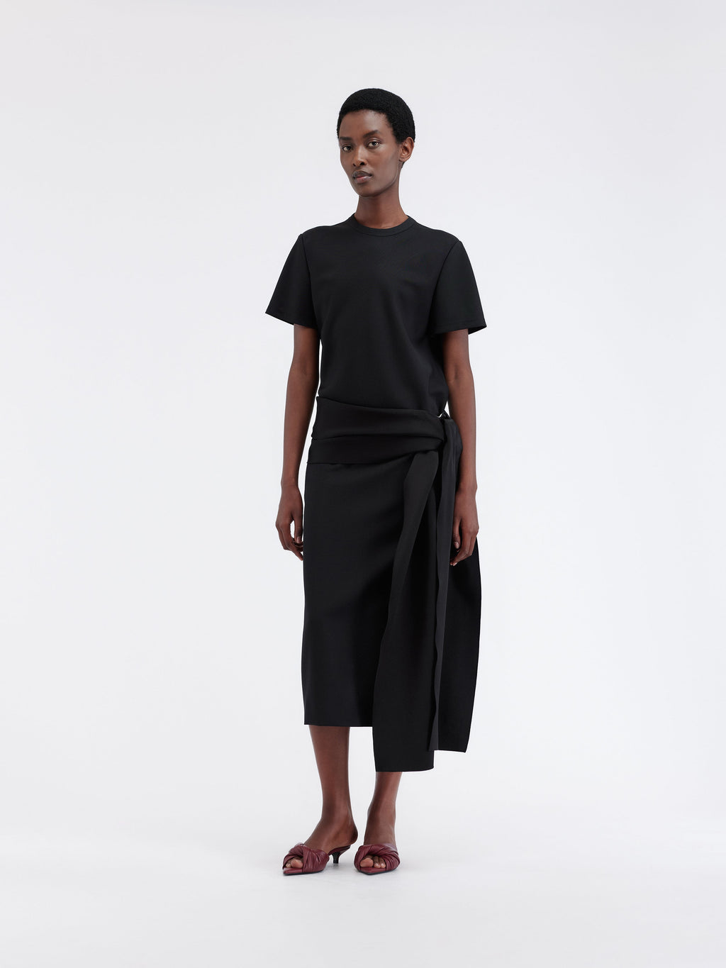 Fitted top in grain de poudre