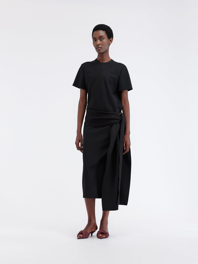 Knot skirt in grain de poudre