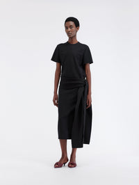 Knot skirt in grain de poudre