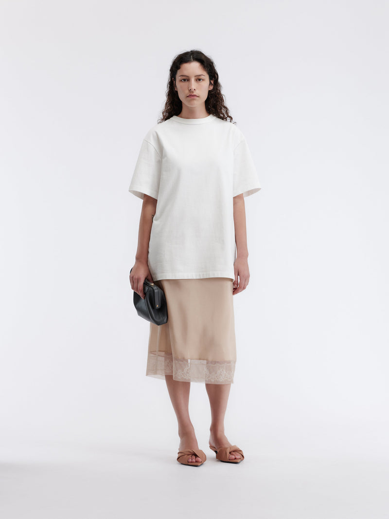 Tie back T-shirt in compact jersey