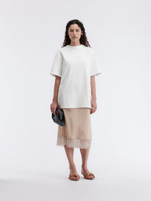 Tie back T-shirt in compact jersey