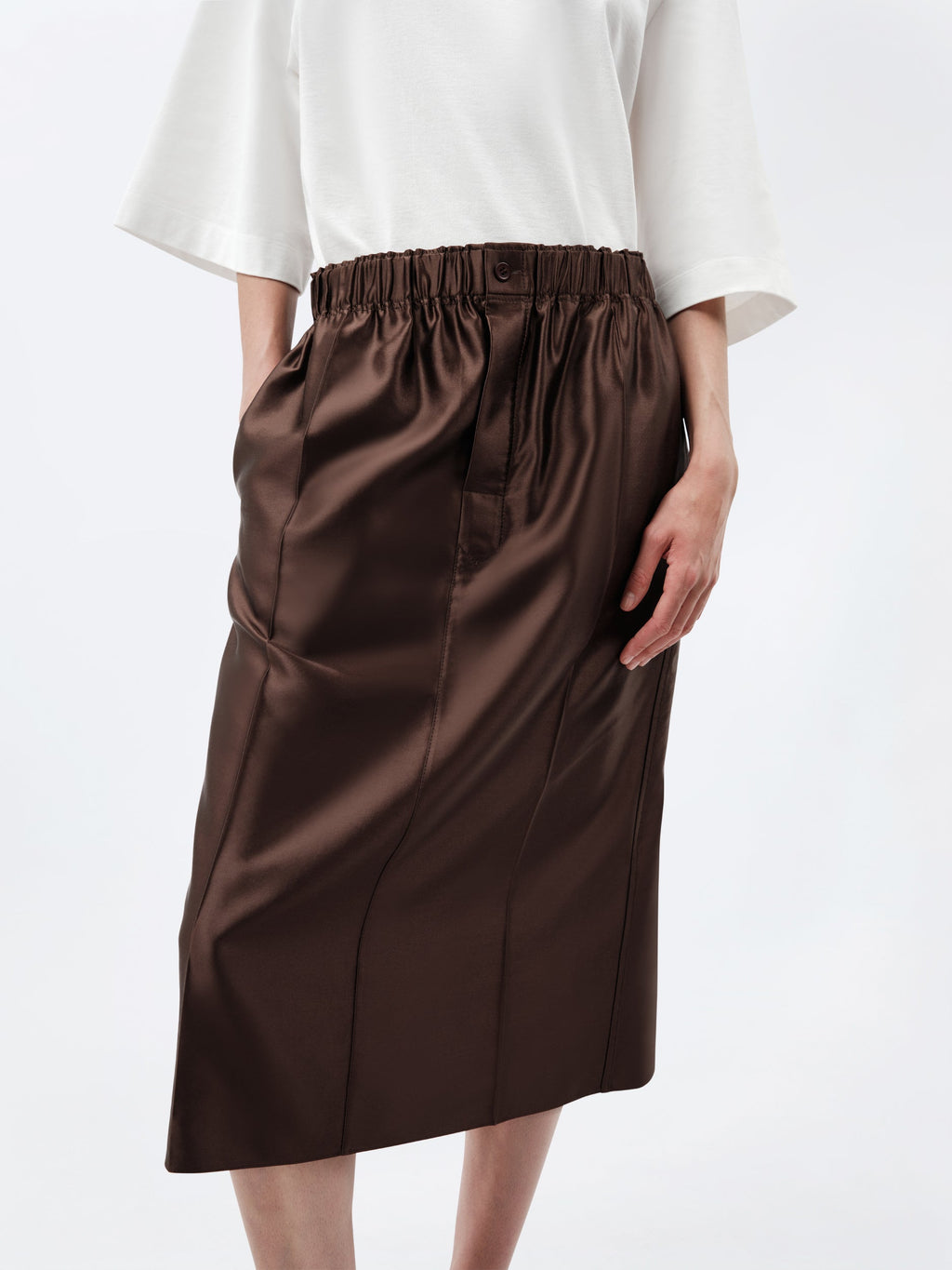 Jupe à enfiler en satin lingerie
