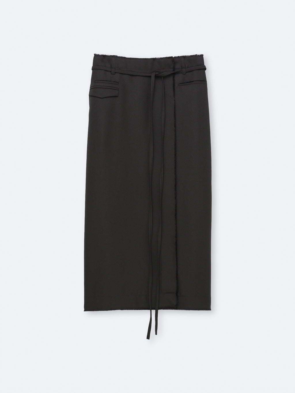 Wrap skirt in grain de poudre