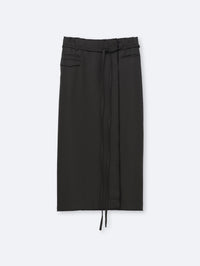 Wrap skirt in grain de poudre