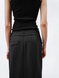 Wrap skirt in grain de poudre