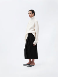 Wrap skirt in grain de poudre