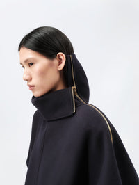 Blouson à enfiler zippé en drap double face