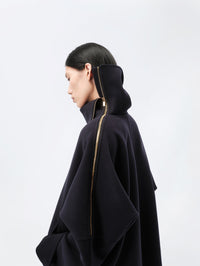 Blouson à enfiler zippé en drap double face