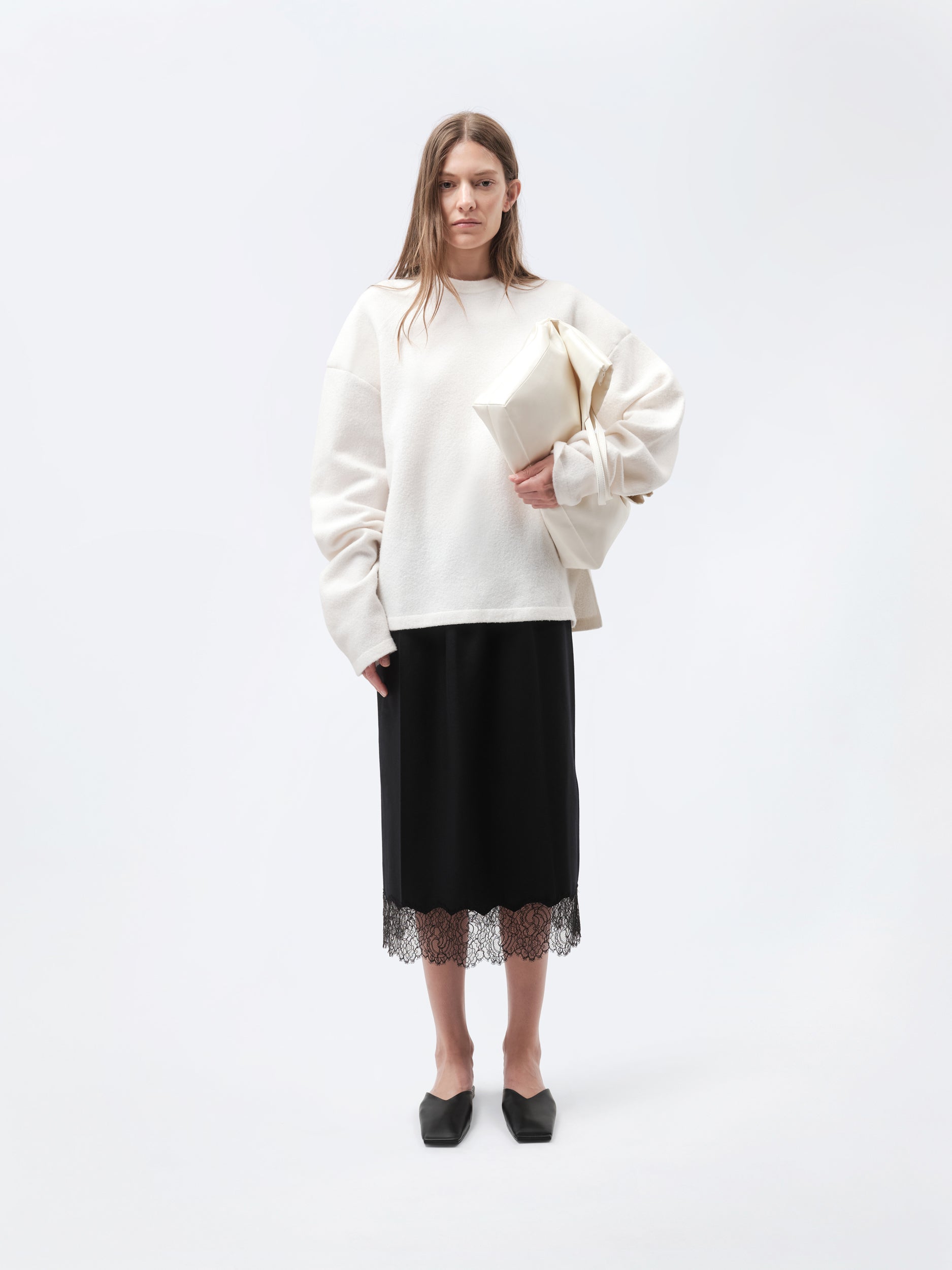 Pull raglan en laine bouillie