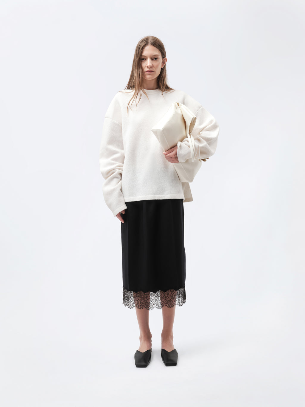 Pull raglan en laine bouillie