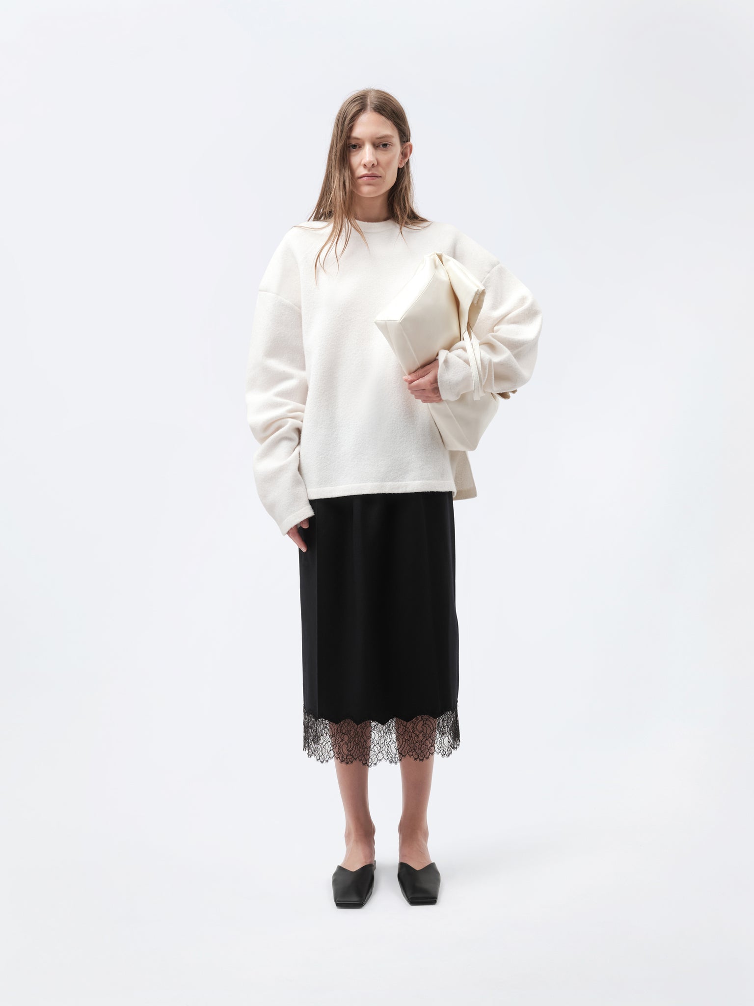 Pull raglan en laine bouillie