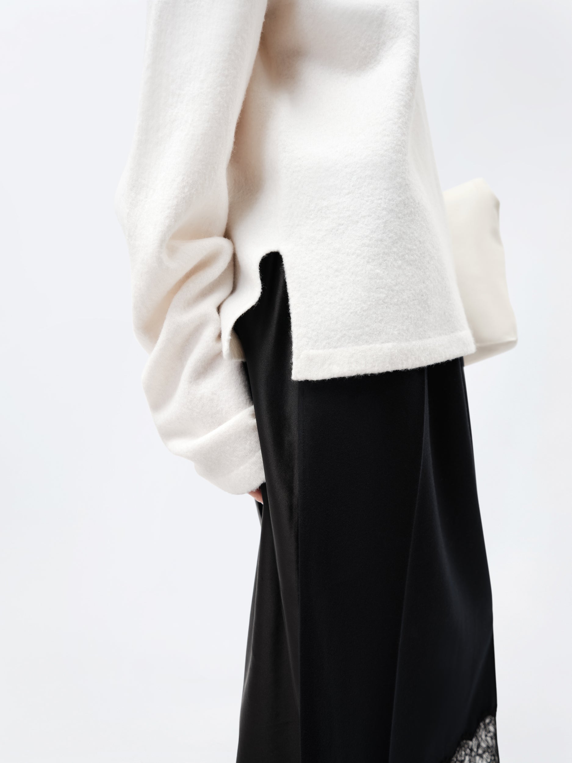 Pull raglan en laine bouillie