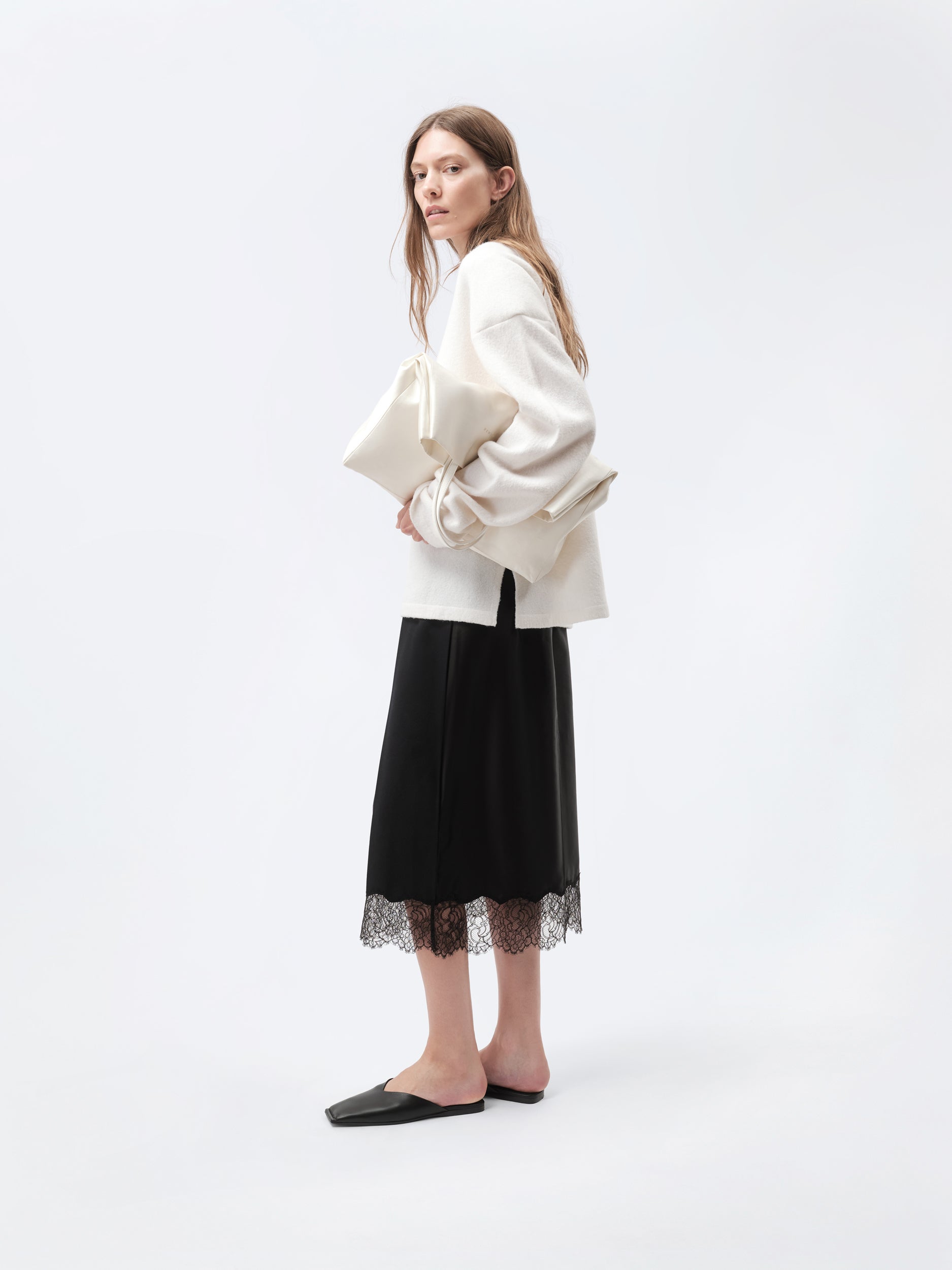 Pull raglan en laine bouillie