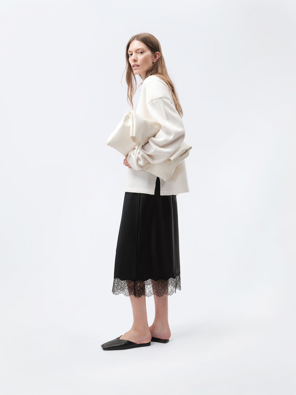 Pull raglan en laine bouillie