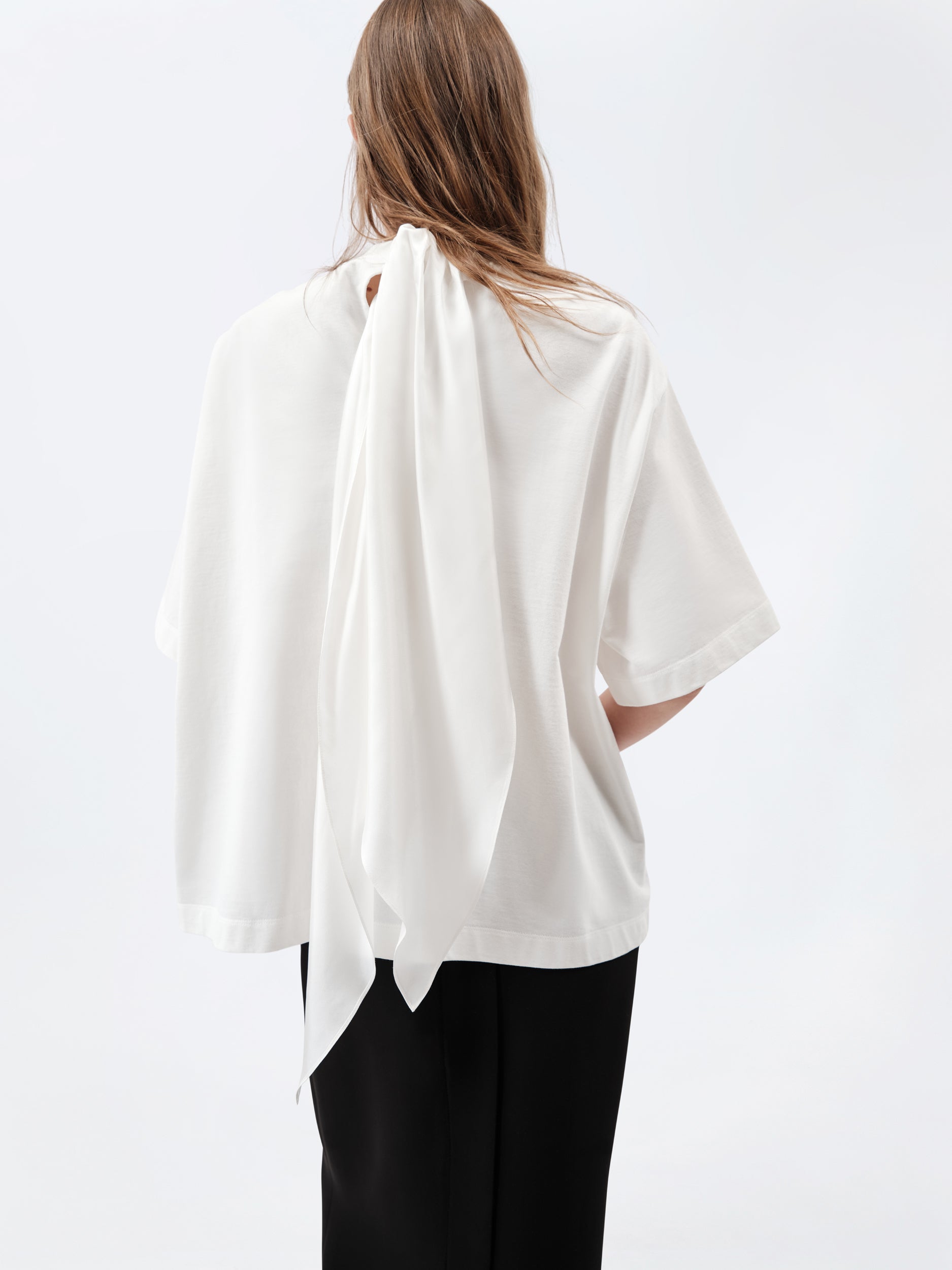 Scarf T-shirt in compact jersey