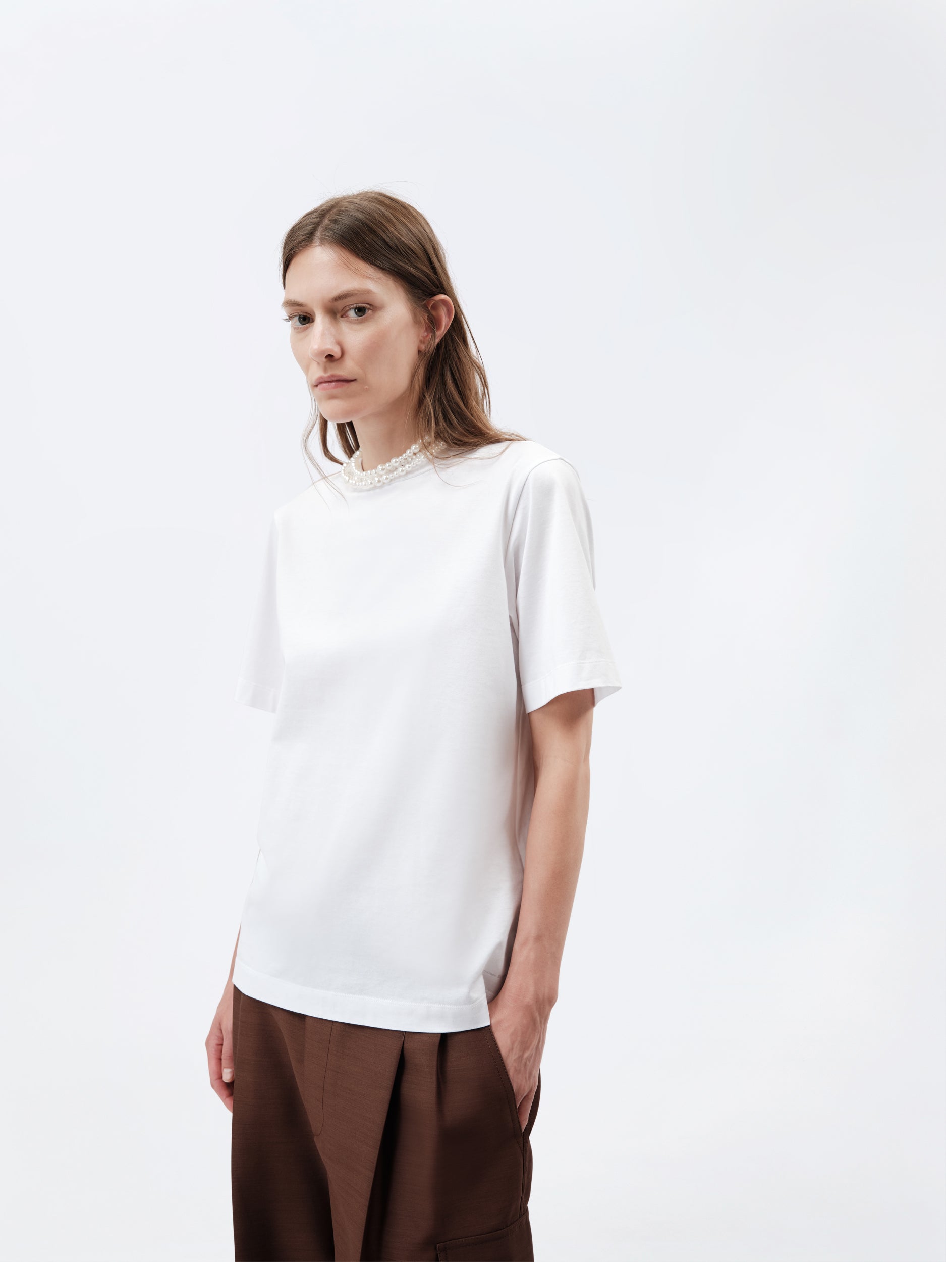 T-shirt collier de perles en jersey classique
