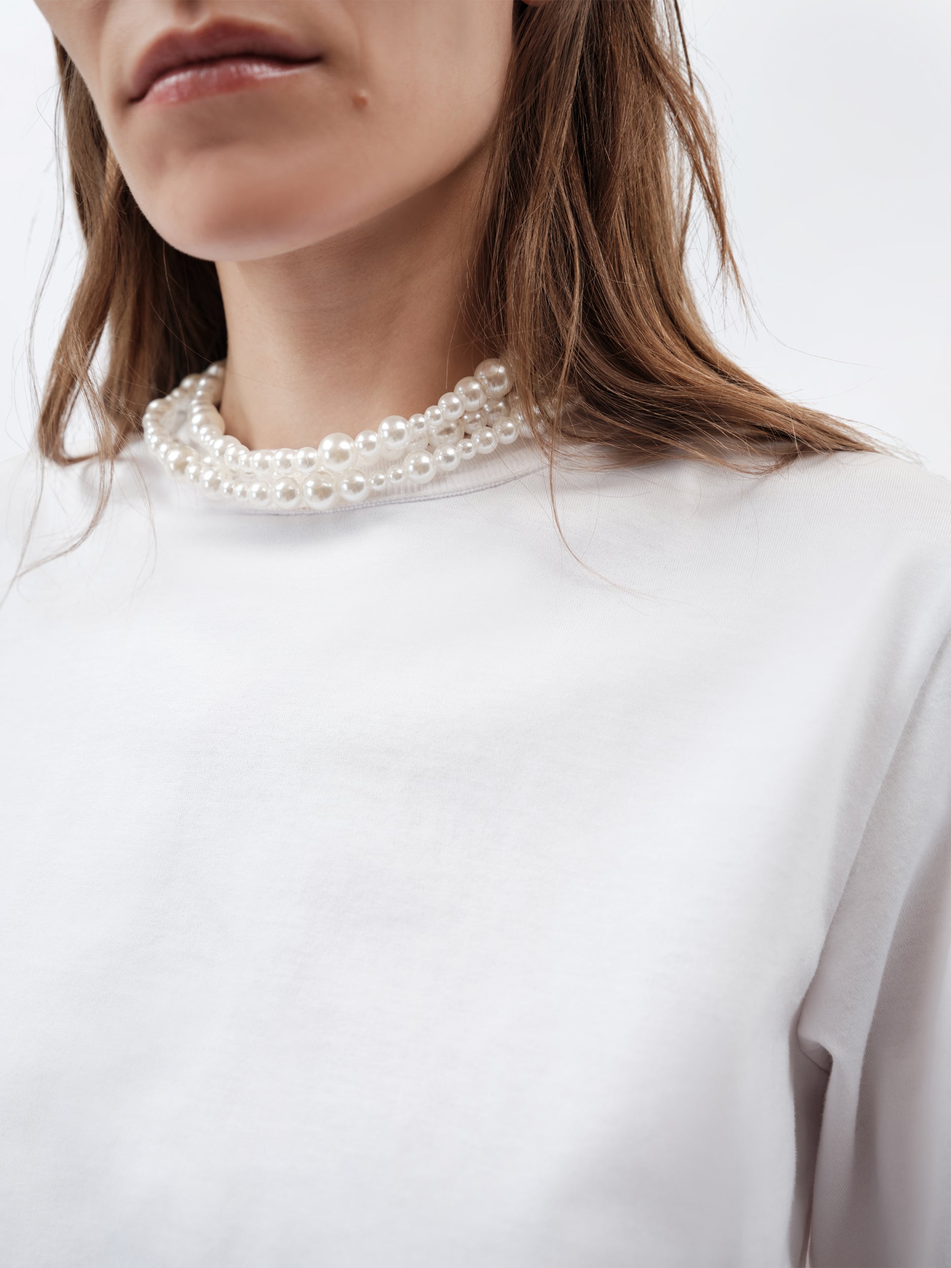 T-shirt collier de perles en jersey classique