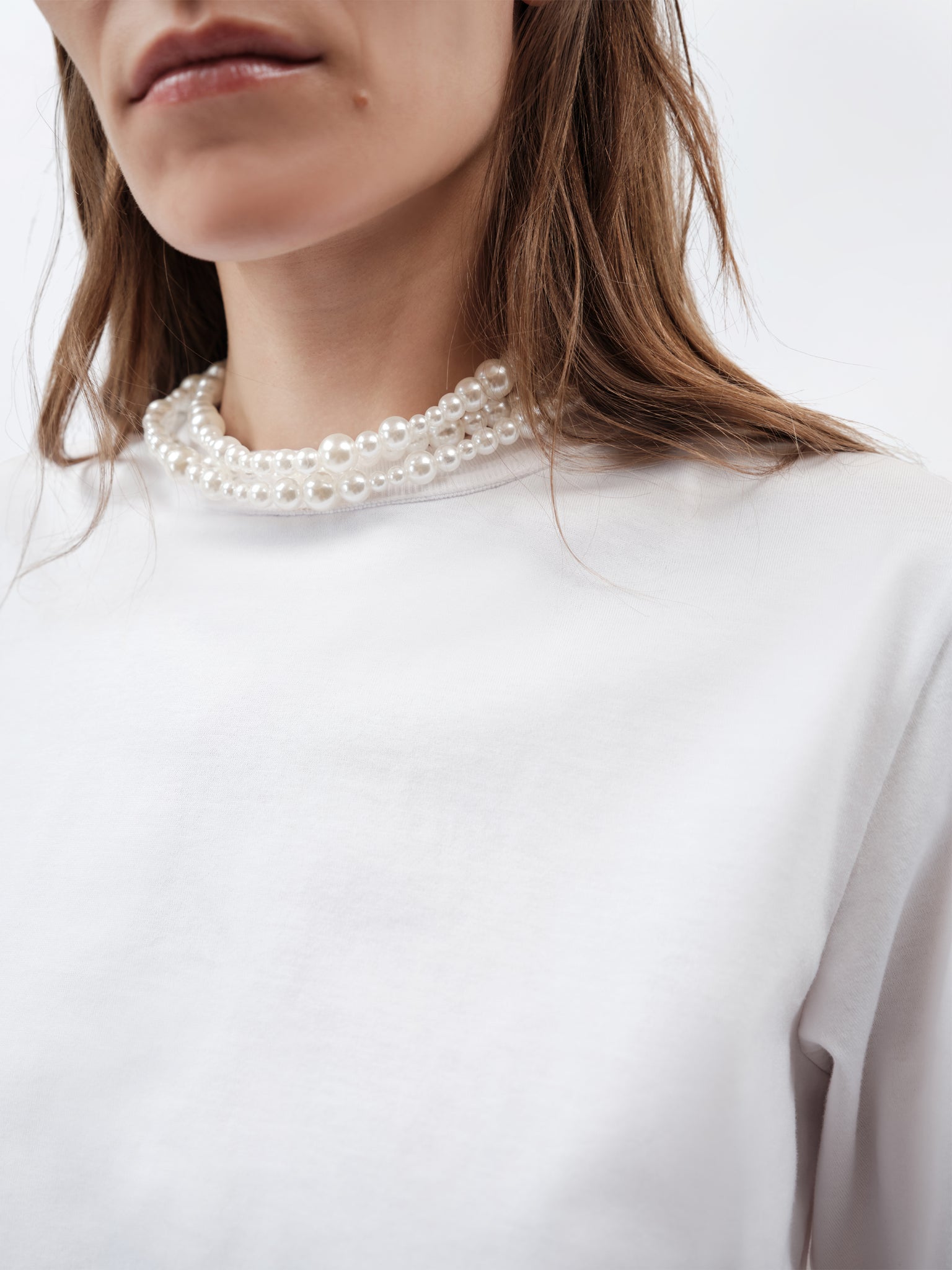 T-shirt collier de perles en jersey classique