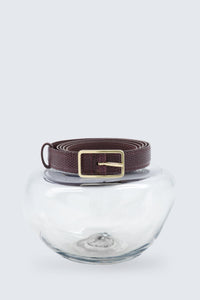 Ceinture fine en cuir de veau embossé