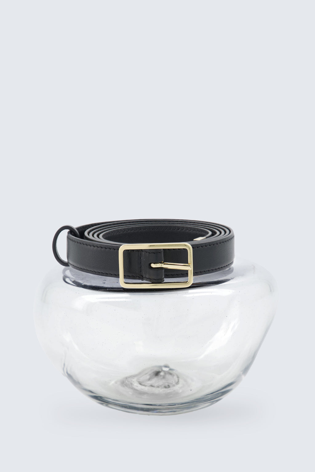 Ceinture fine en cuir de veau nappa