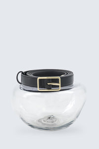 Ceinture fine en cuir de veau nappa