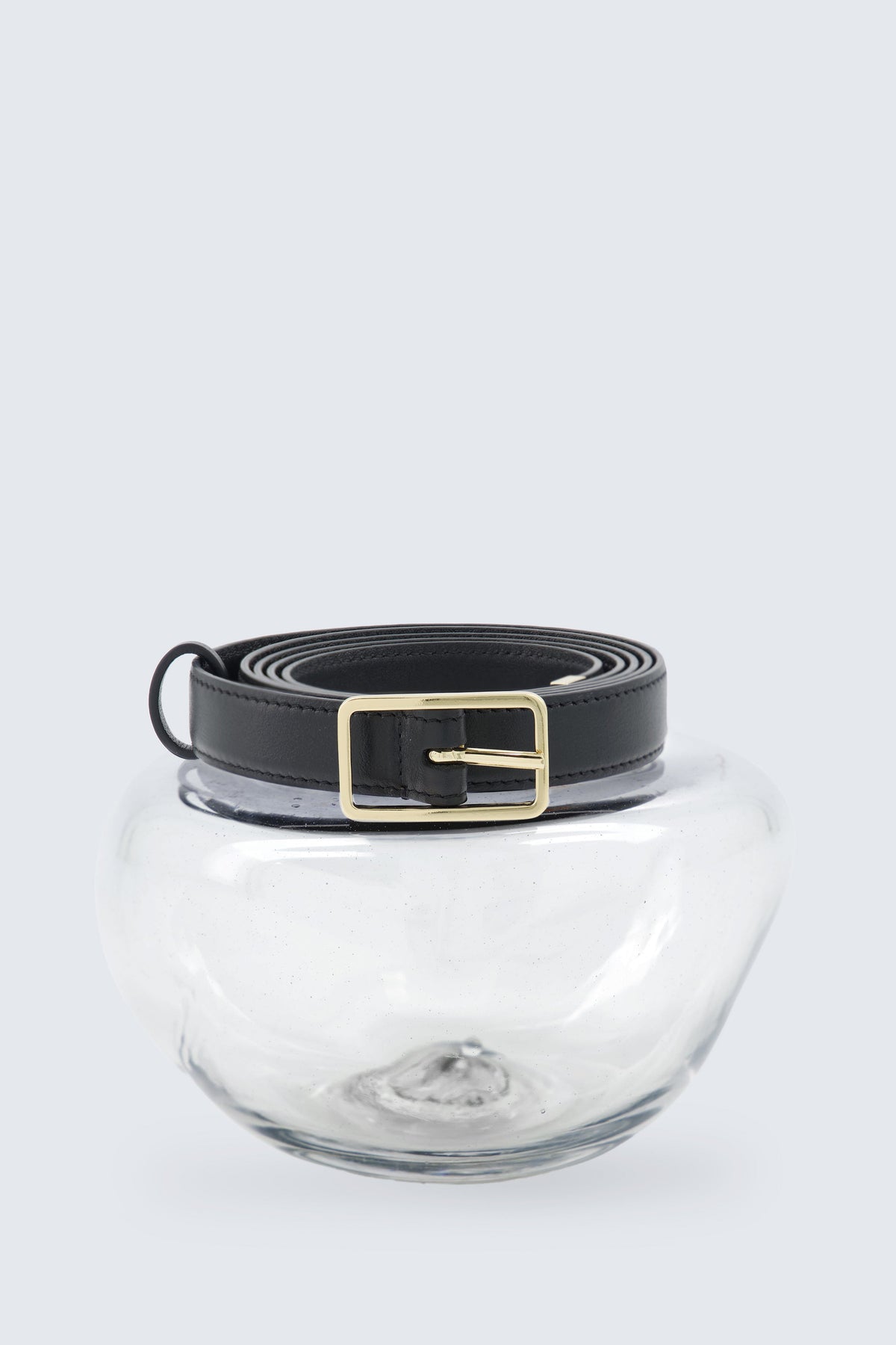 Ceinture fine en cuir de veau nappa