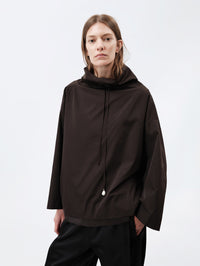 High neck pearl sweater in sport couture