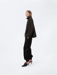 High neck pearl sweater in sport couture