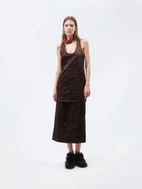 Tank top in crushed satin