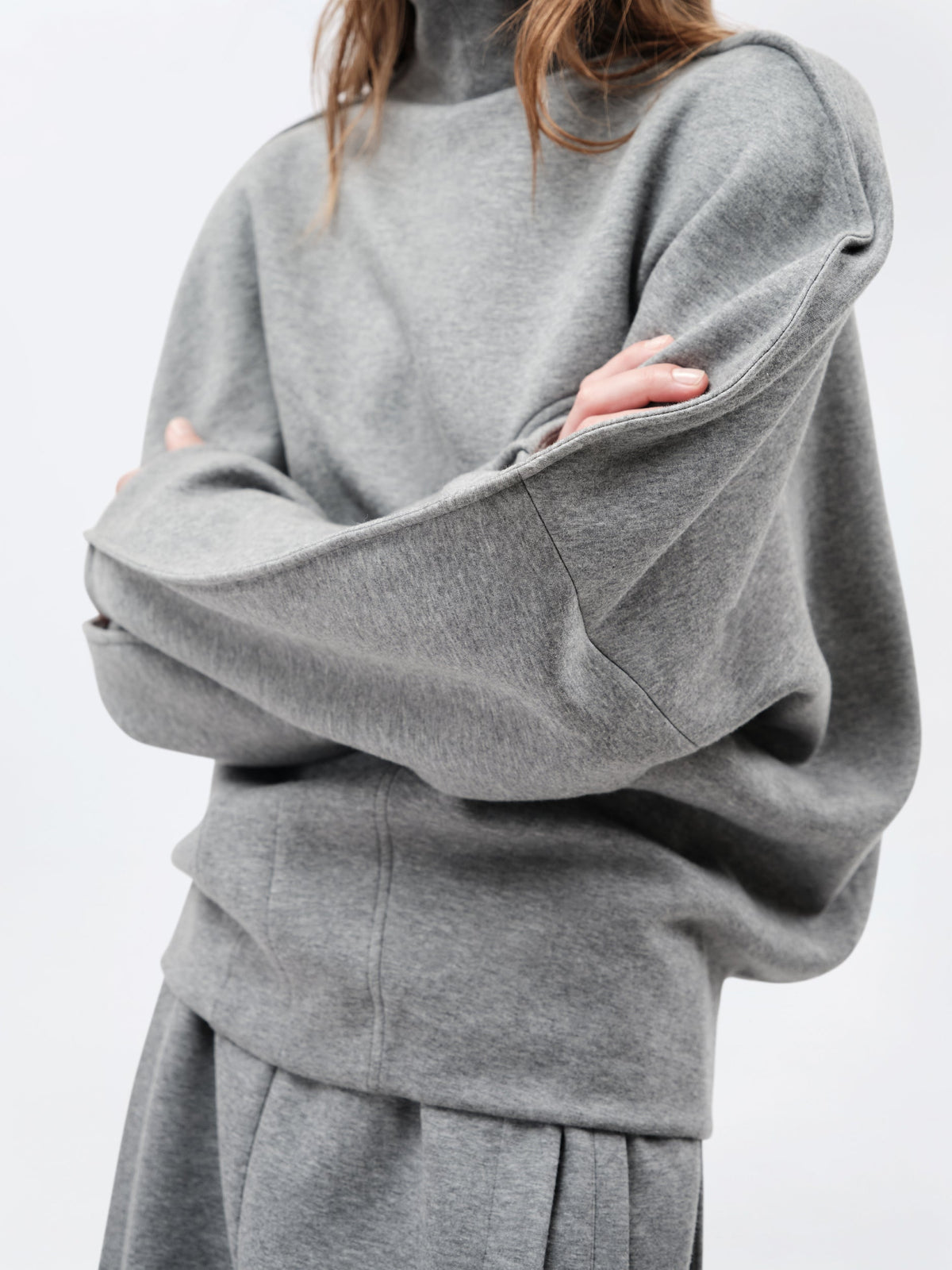 Cocoon sweater in cashmere cotton jersey