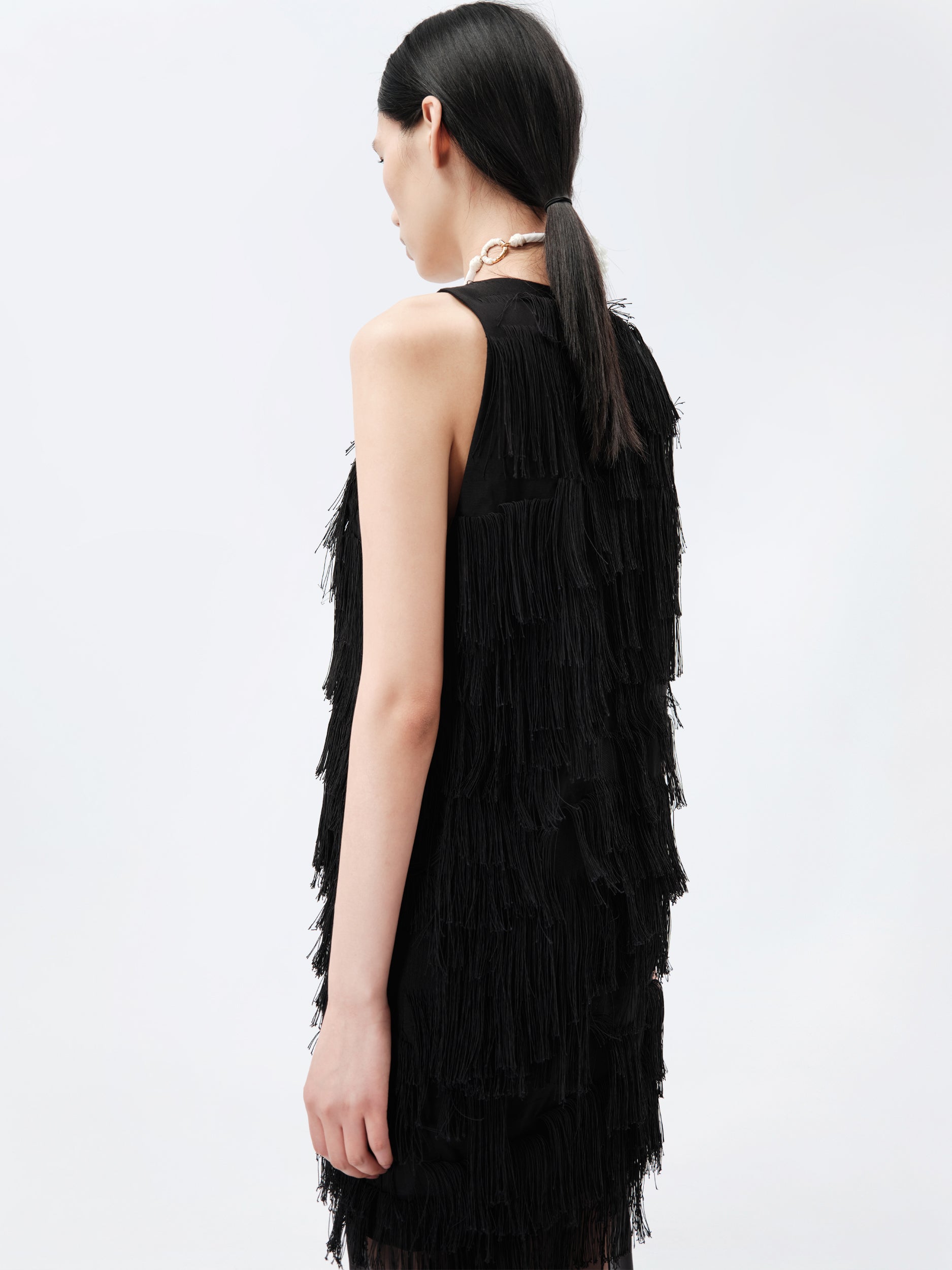 Tank top in tassel fringe