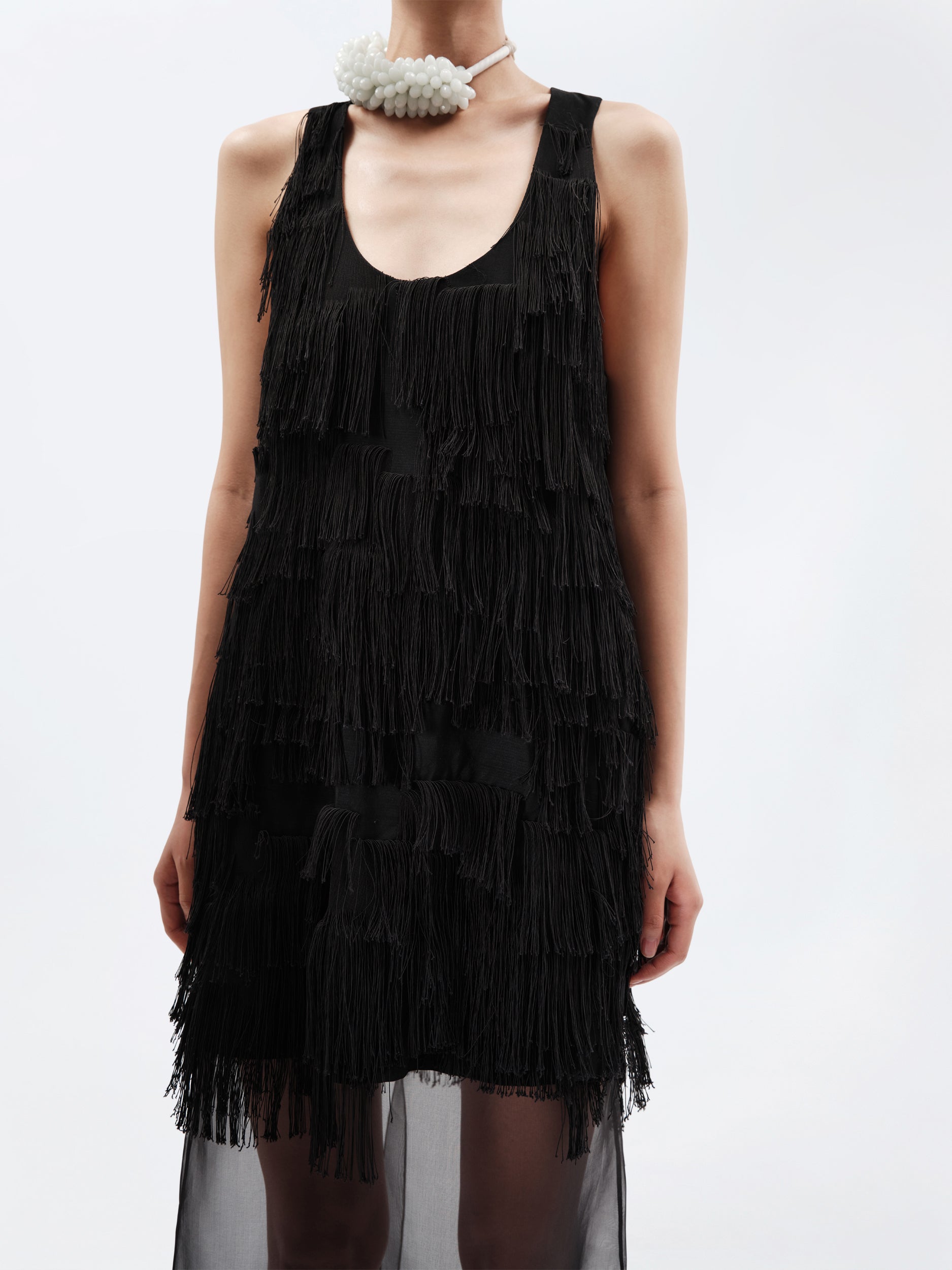 Tank top in tassel fringe