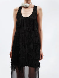 Tank top in tassel fringe